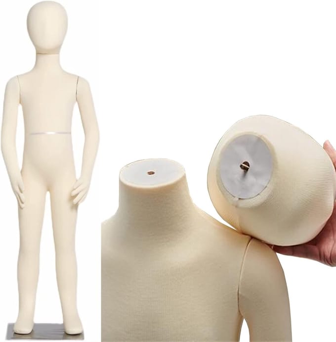 Kinder Mannequin - Naai Pop - Kleding Maken - Verstelbaar - 1-14 Jaar - Wit