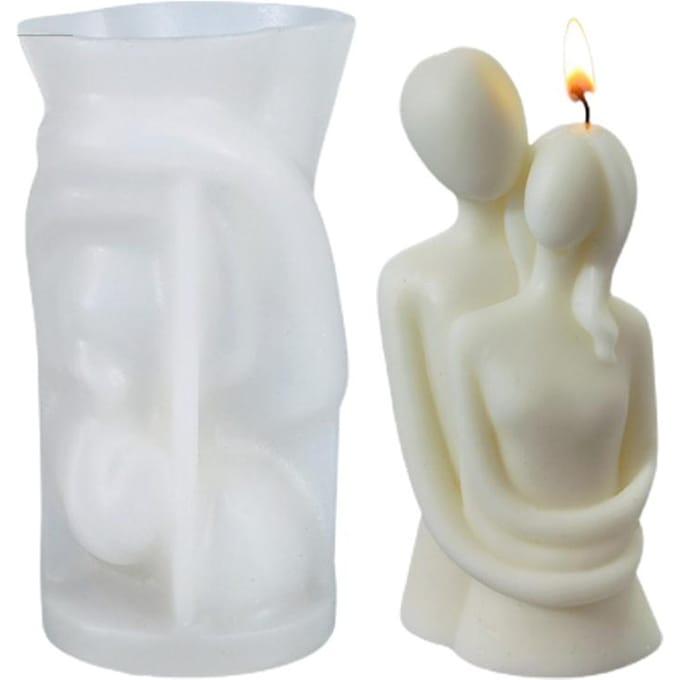 Moules à bougies d'aromathérapie réutilisables en silicone pour couple white