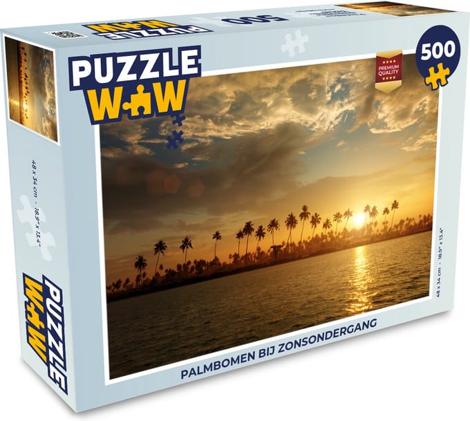 Puzzel Palmbomen bij zonsondergang - Legpuzzel - Puzzel 500 stukjes