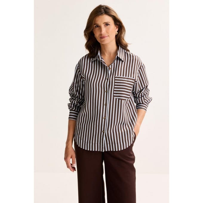 Lange Hemdblouse Met Streepjes