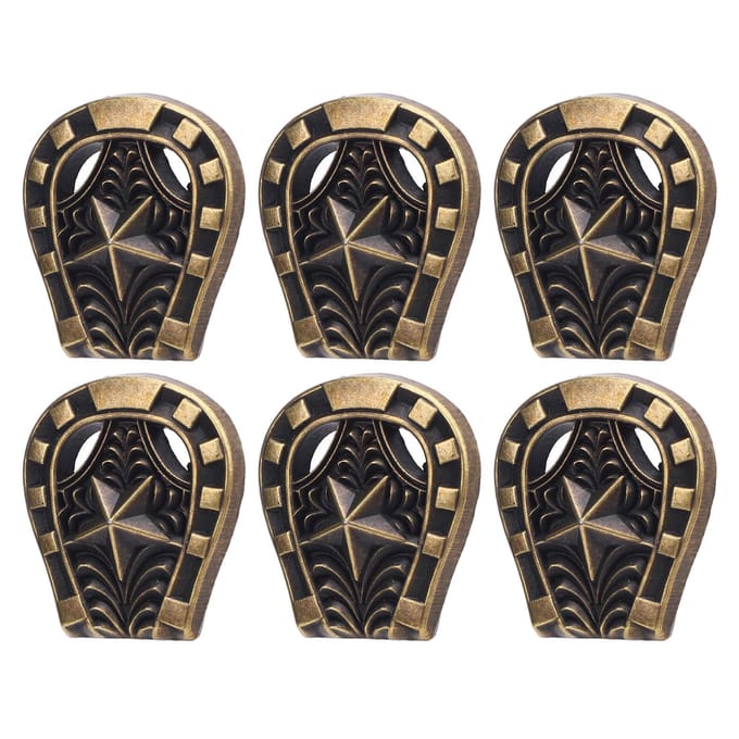 6 Set 25 X 27mm Hoefijzervorm Klinknagel Legering Brons Decoratief 4.5mm Kruiskopschroef Achterkant Stud Set black