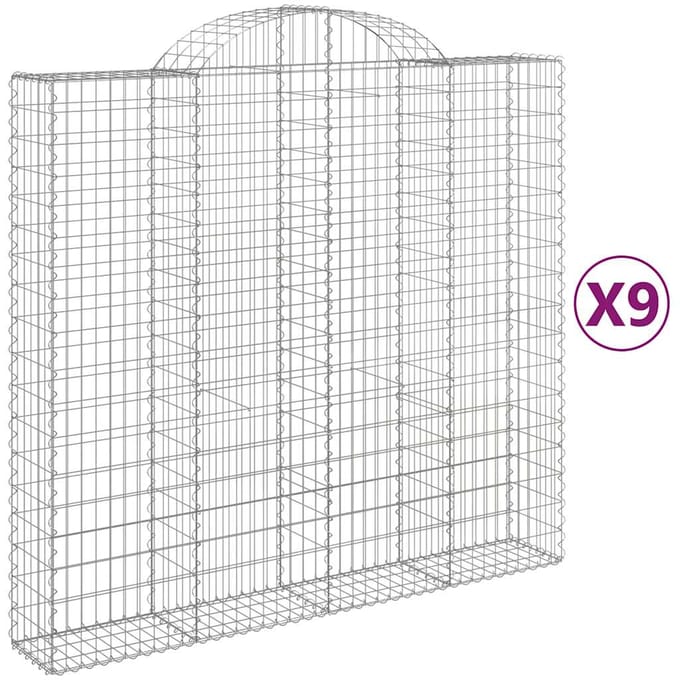 vidaXL - Schanskorven - 9 - st - gewelfd - 200x50x180/200 - cm - ijzer