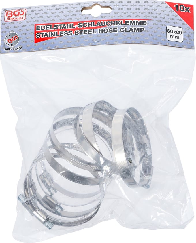 BGS 8095-60x80 - Colliers | inoxydable | 60 x 80 mm | 10 pièces