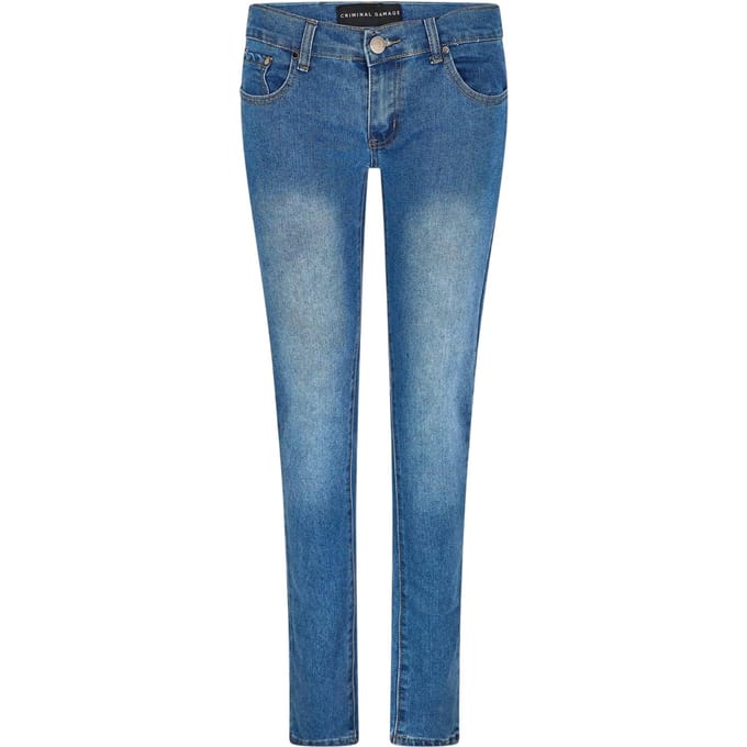 Criminal Damage Dames/Dames Denim Skinny Jeans (Middenblauw)