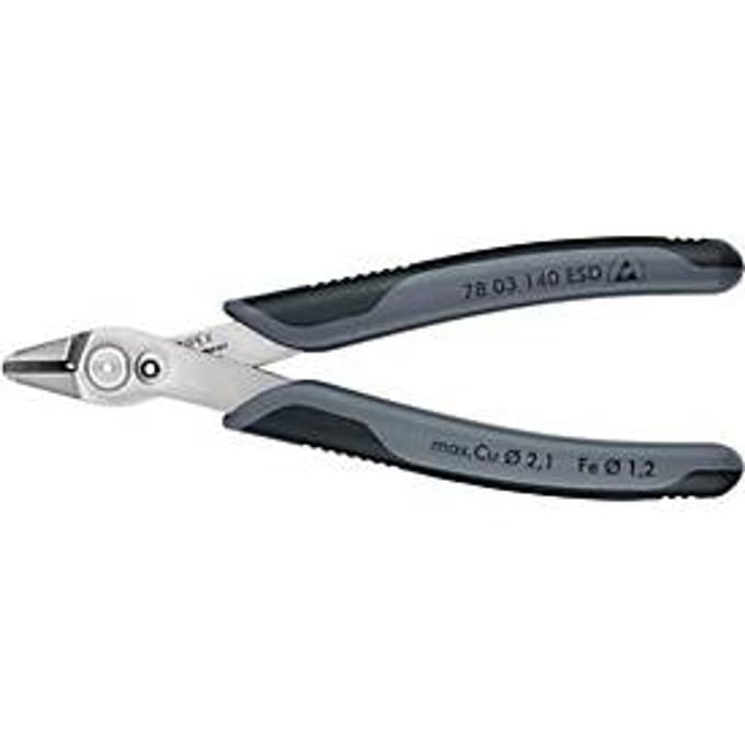 Elektronica-zijkniptang Super-Knips® L.140 mm Facette nee pol. KNIPEX