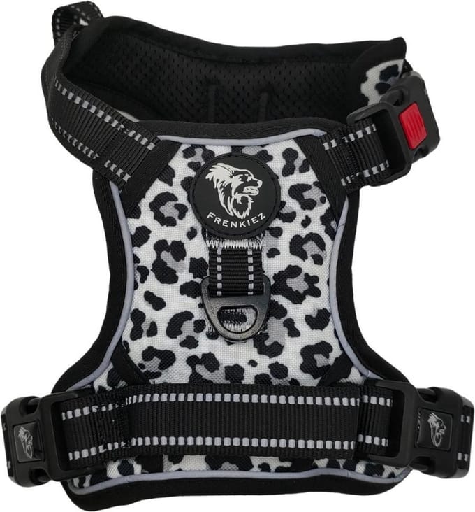 Frenkiez reflective Y Harness comfort hondentuig Snow Leopard Maat M