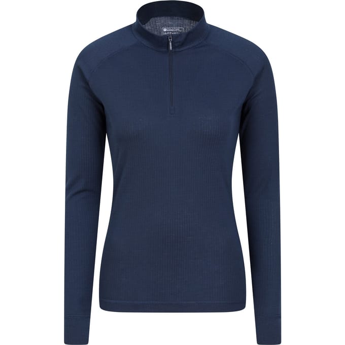 Mountain Warehouse Dames/Dames Talus Zip Neck Thermo met lange mouwen (Marine)