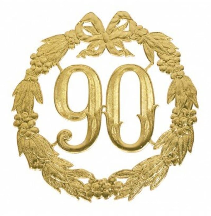 Jubileumcijfer 90 - 24cm - 90 Jaar - Goud - Per Stuk