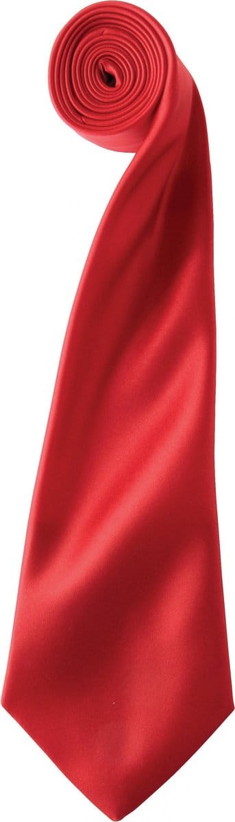 Premier 'Colours' Satin Tie PR750 - Red - One size