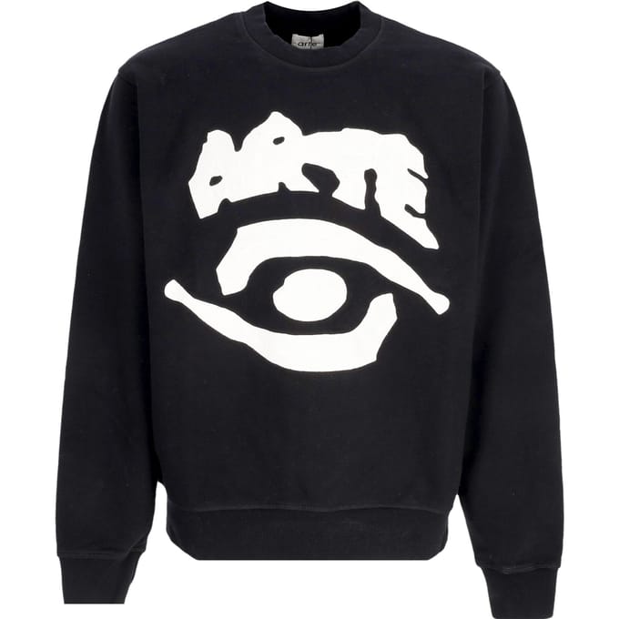 Lichtgewicht Crewneck Man Eye Front Crewneck Black