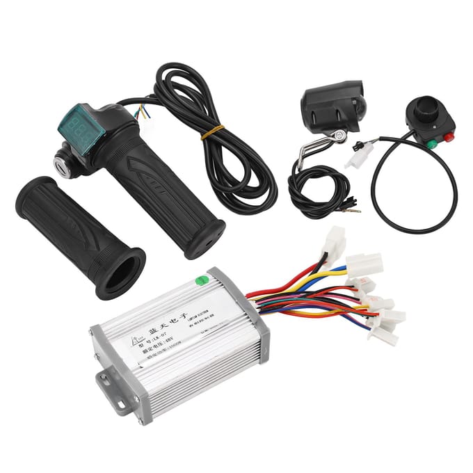 48V 1000W Geborstelde Motorcontroller met Draaigashendel Sleutels Voorlichtschakelaar Kit voor gray