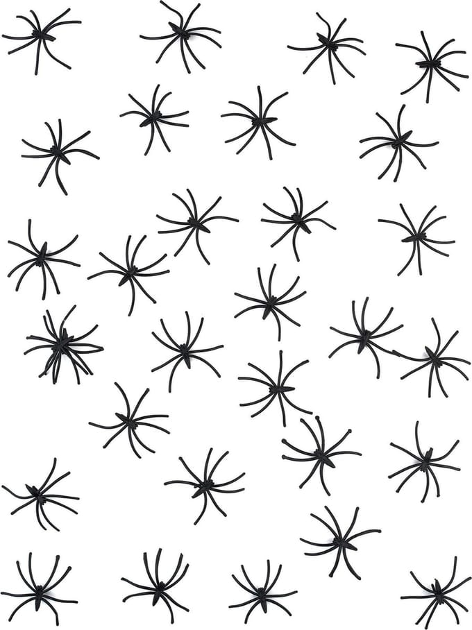 Vegaoo - Kleine decoratieve zwarte spinnen
