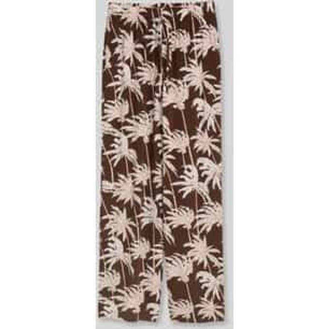 Wide leg broek van pure viscose