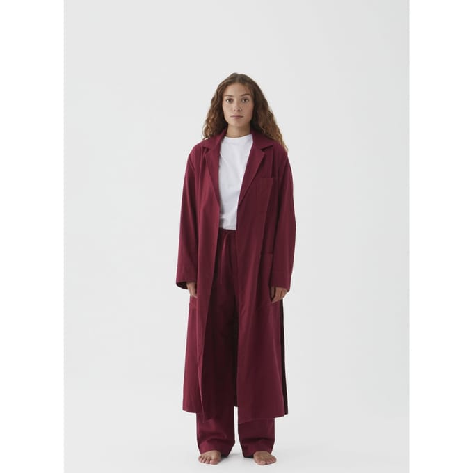 Tekla Unisex Flannel, Dressing Gown Beyond Red Größe: XL | Bademäntel Outlet | Unisex | Rot