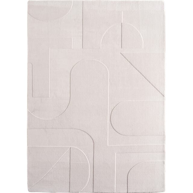 Japandi Vloerkleed - Hoogpolig - Scandinavisch Design - 3D-Effect - Creme- 240x340 CM