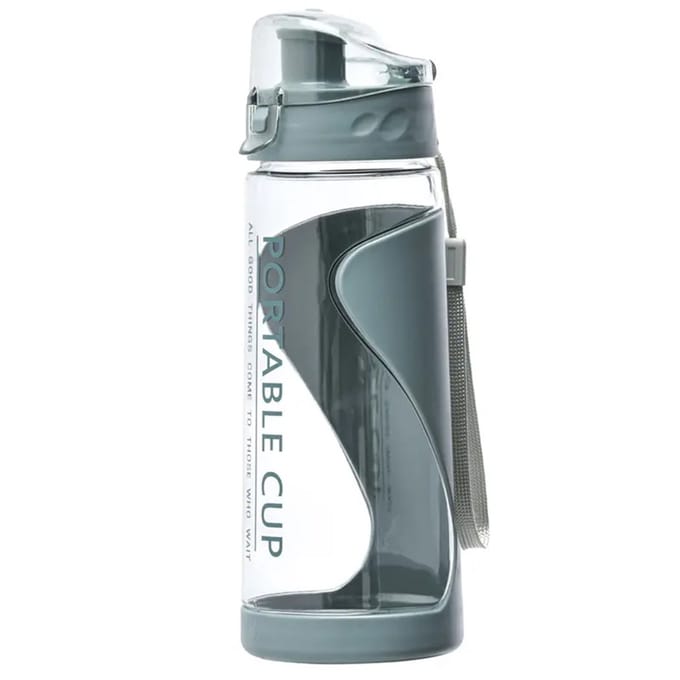 Slimtron waterbeker 600ml meeneembeker - sportbeker - Grijs - stay hydrated - drinkfles