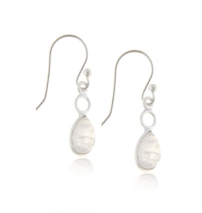 SilverGems Zilveren oorhangers met Regenboog Maansteen edelstenen