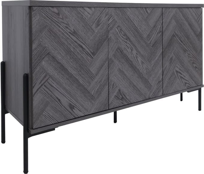 Charlene-Dressoir - 3-deurs - Grijs Visgraat