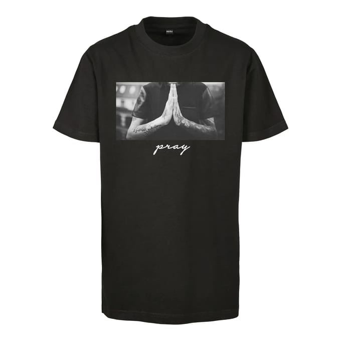 Urban Classics - Pray Kinder T-shirt - Kids 158/164 - Zwart