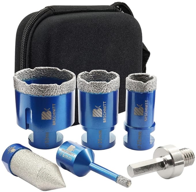 Diamantboor Set Tegelboor Kroonboor 6-50mm inclusief Vingerfrees Adapter