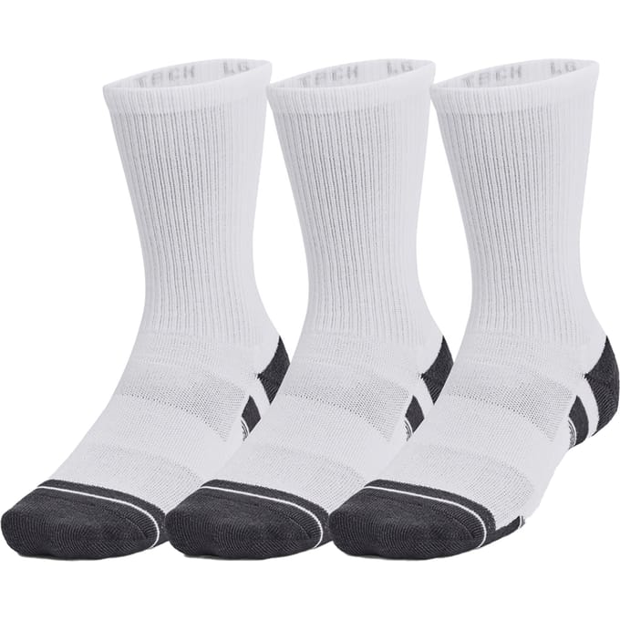 Under Armour Performance Tech Crew Sokken voor volwassenen (pak van 3) (Wit)