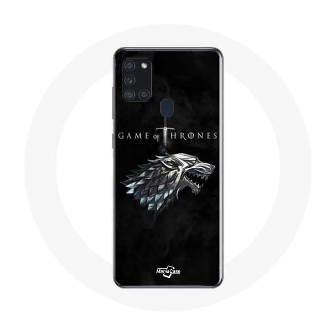 Coque pour Samsung Galaxy A21S Game of Thrones Saison 8 Le Trône de Fer La maison Stark Logo L'hiver