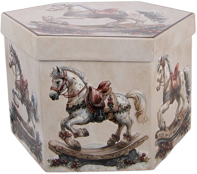 Clayre & Eef Kerstbal Set van 14 Overig 8x8x8 cm Wit Kunststof Kerstballen