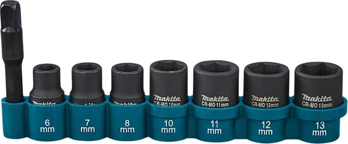Makita E-12289 Impact Socket And Adapter Set - 8 Pieces