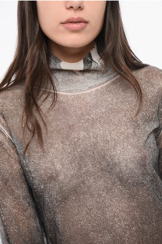 MM1 MM10 Turtleneck zijden lichtgewicht trui in grijs
