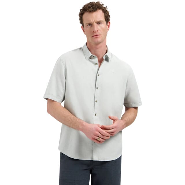 No Excess Shirt short sleeve with linen dusty green