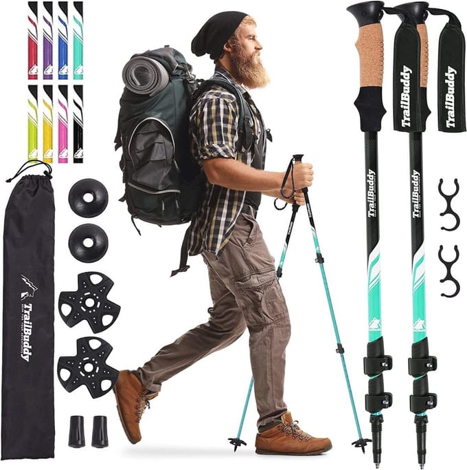 Lichtgewicht Verstelbare Wandelstokken - Set van 2 voor Wandelen, Kamperen en Backpacken