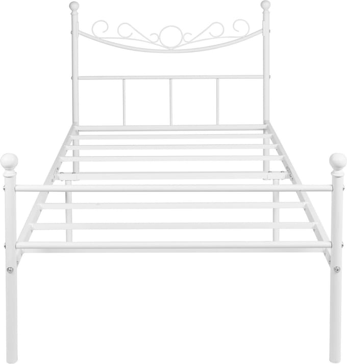 Metalen Bedframe - Wit - 140x200cm - Incl. lattenbodem - 2 persoons