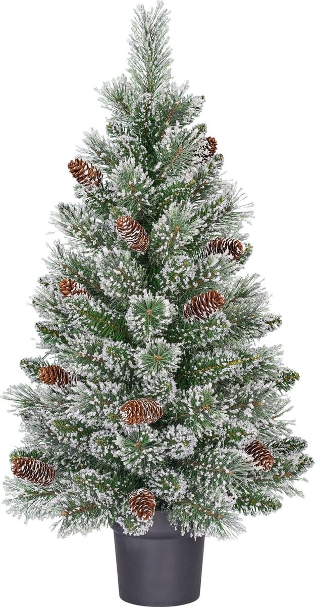 Black Box Trees Vandans Kunstkerstboom in Pot - H90 x Ø48 cm - Groen Frosted