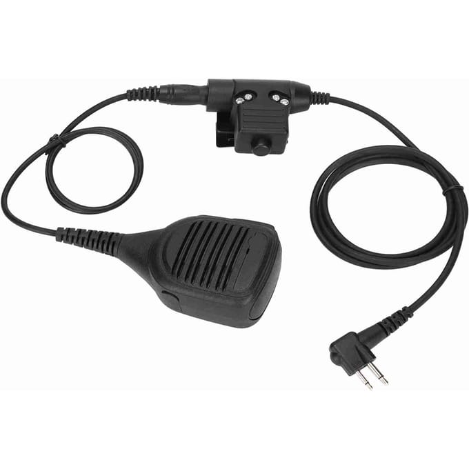 Portofoon Schoudermicrofoon 7,1 mm Handmicrofoon U94 PTT met Versterkte Kabel voor Motorola GP88 GP300
