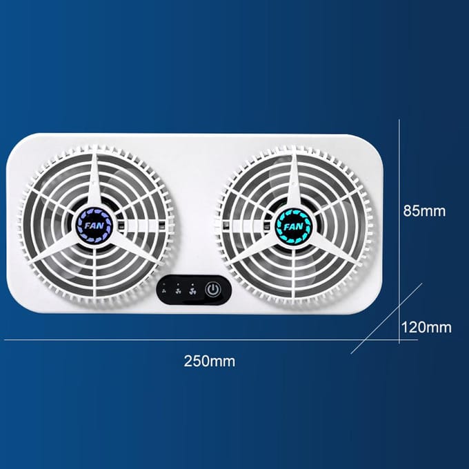 Auto-uitlaatventilator USB-luchtcirculatieventilator Ventilator Stille ontluchter Koeler Koelventilator met 3 wit