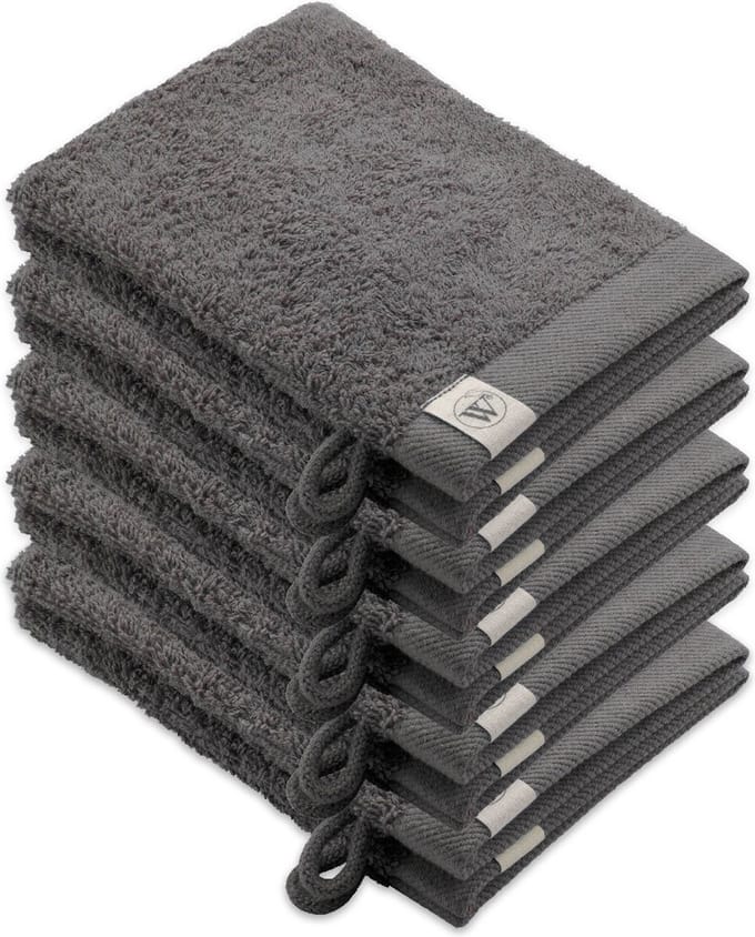 Walra Remade Washandjes 16x21 cm - set van 10 - Zware kwaliteit - Antraciet