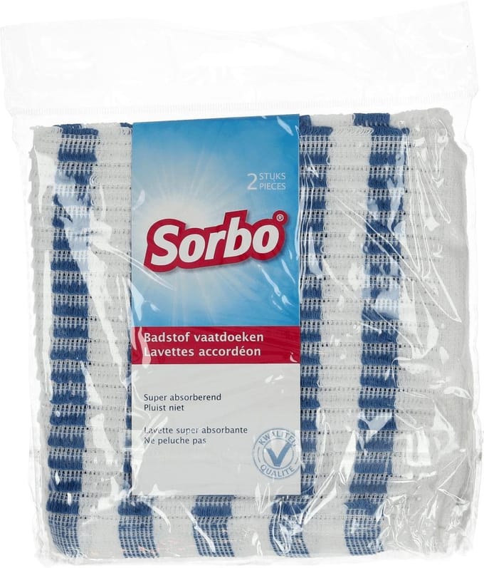 Badstofvaatdoek streep 35x35cm 2 st
