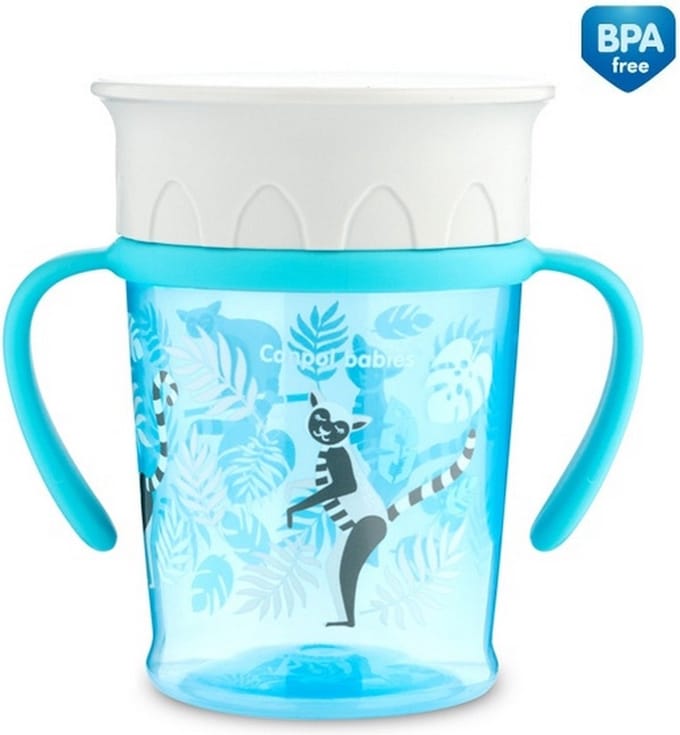 Canpol Babies JUNGLE babybeker 360° 270ml - 6m+ Turkoois