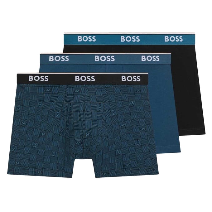 Boss Heren Boxershort (Pakket van 3) (Blauw/Zwart)