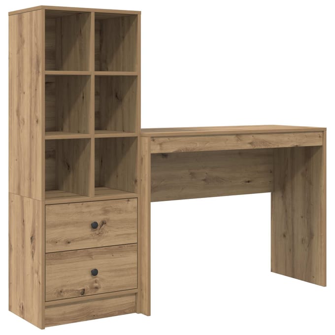 vidaXL - Bureau - Artisan - Eiken - 145,5 - x - 40 - x - 127 - cm - 2 - st
