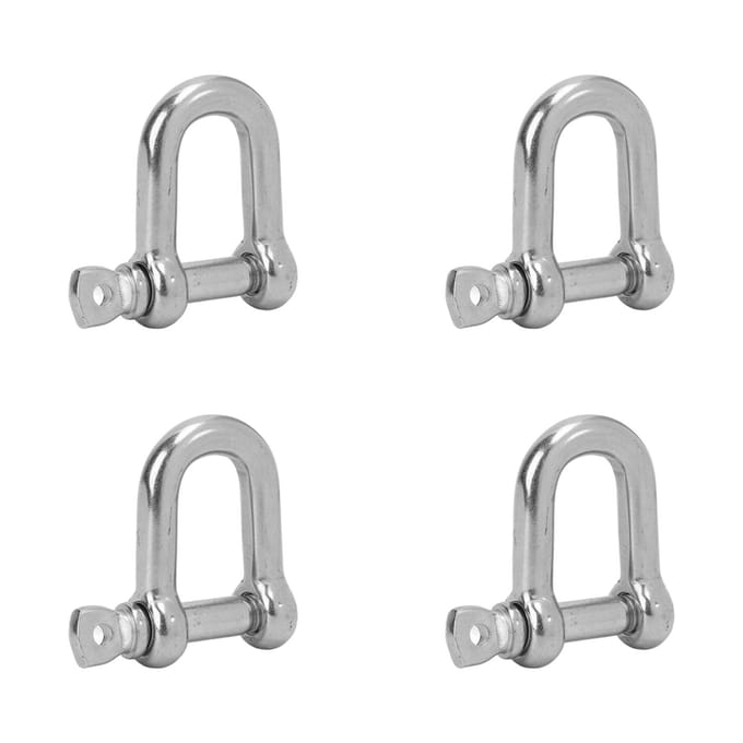4 STUKS Roestvrij Staal D-sluiting Marine Hardware Boot D-ring Gepolijste Sluiting voor Koppeling Ketting en gray
