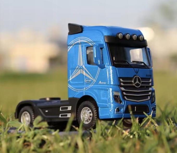 Model Vrachtwagen met Trailer Schaal 1:43 - Blauw