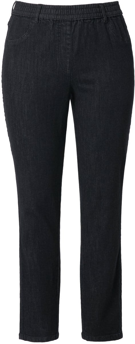 Ulla Popken - Dames - Jegging smalle pijpen elastische tailleband - Zwart - Maat 48