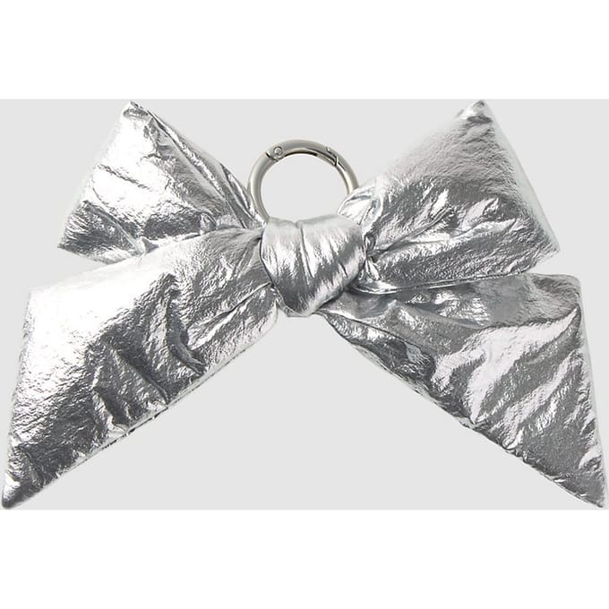 WOUF Silver Bow Bag Charm zwart
