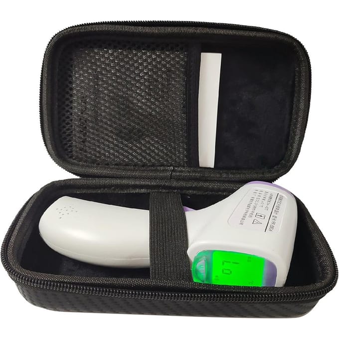 Voorhoofdsthermometer Opbergdoos Thermometer Beschermer EVA Thermometer Etui black