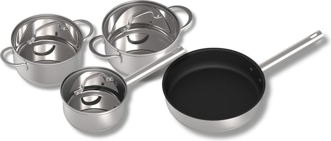 Inventum IPS437RVS - 4-delige pannenset - Geschikt voor inductie - RVS