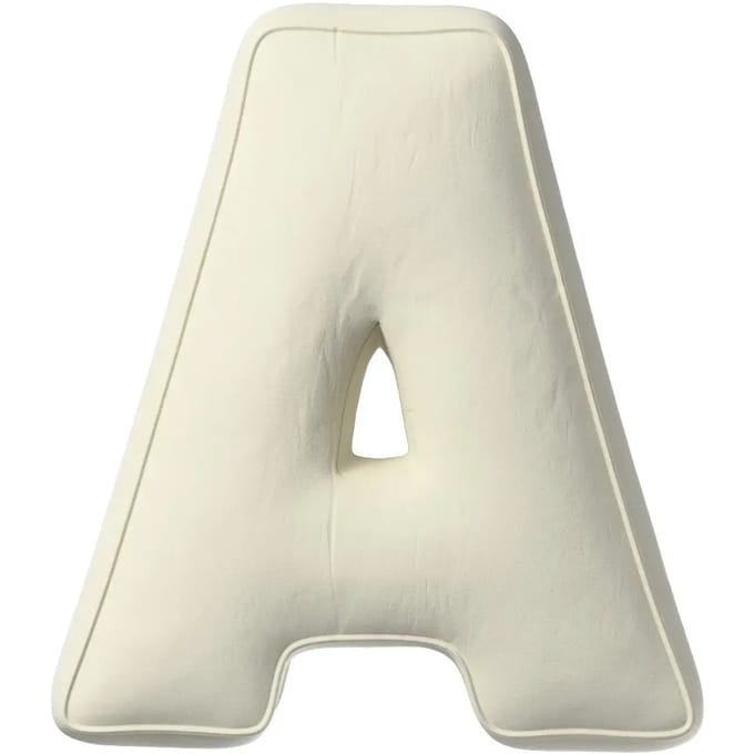 Kussen letter a Yellow Tipi Posh Velvet