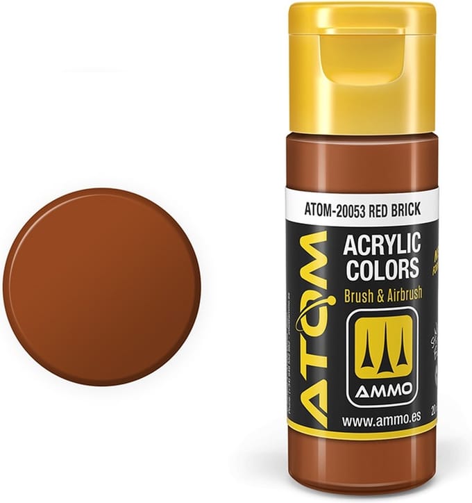 AMMO by Mig Jimenez Hobbyverf Acrylverf - MIG 20053 ATOM - Red Brick - Acryl - 20ml Verf flesje - 20 ml