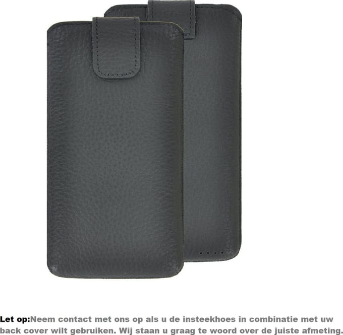 iPhone 11 Hoesje - Insteek Echt Leer Zwart
