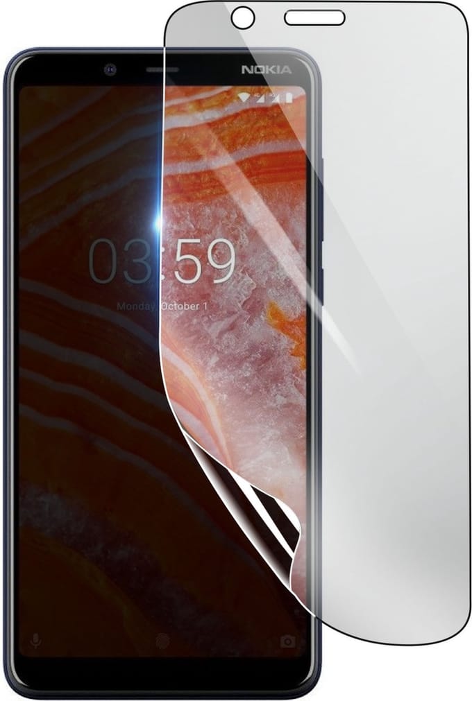 3mk, Geschikt voor Nokia 3.1, Schokbestendige Hydrogel Screenprotector, Transparant